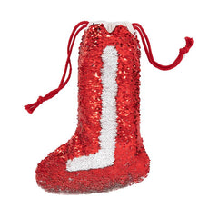 Red Sequin Christmas Stocking - 40 x 26 cm