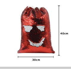 Red Sequin Drawstring sack - 30 x 40 cm - xmas