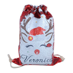 Red Sequin drawstring bag - 34 x 45 cm