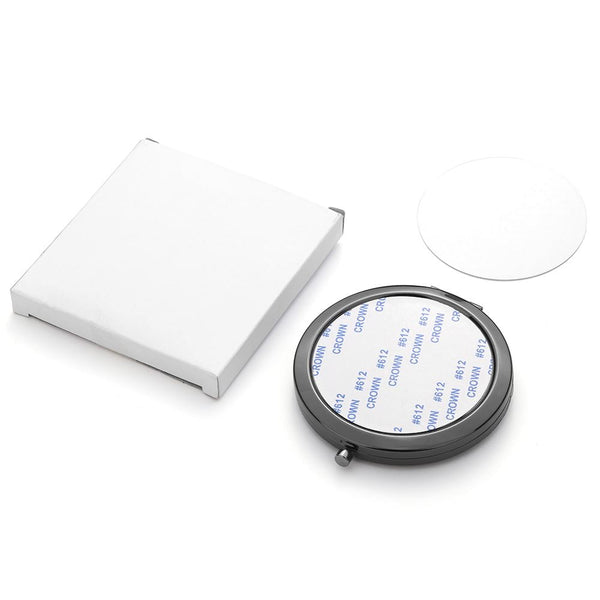 Sublimation blank smoked black pocket mirror