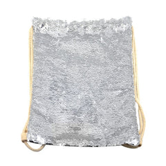 Silver Sequin drawstring bag - 34 x 45 cm