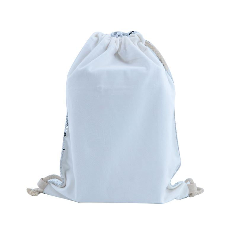 Silver Sequin drawstring bag - 34 x 45 cm