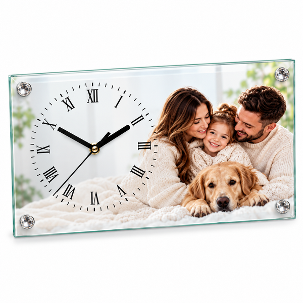 Sublimation Blank Glass Clock – Rectangle – 30 x 16cm – Pack of 12