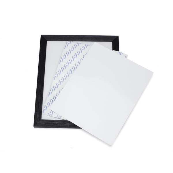 Sublimation Plastic Photo Panel With Aluminium Insert 8" - Black frame with removable aluminium insert, ready for custom sublimation printing.