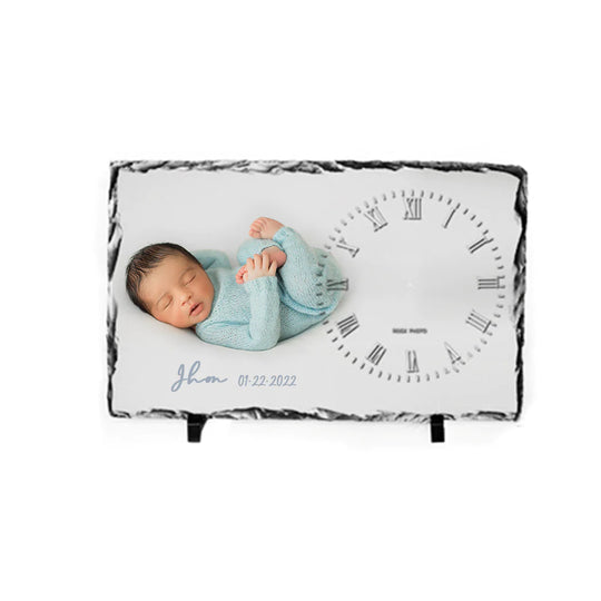 Photo Rock Slate Clock 25cm x 40cm - Glossy