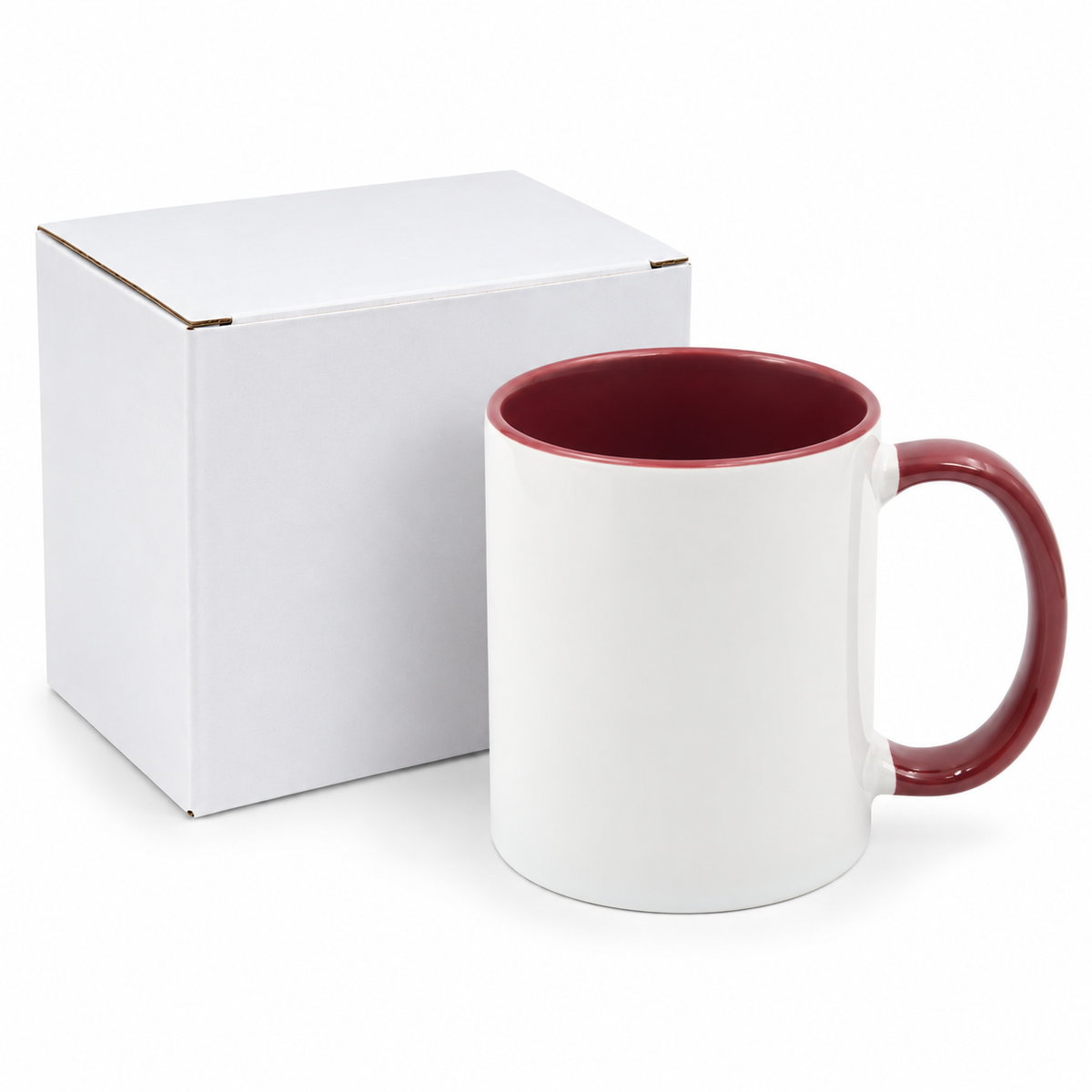 11oz Inner and Handle Colour Mug Maroon