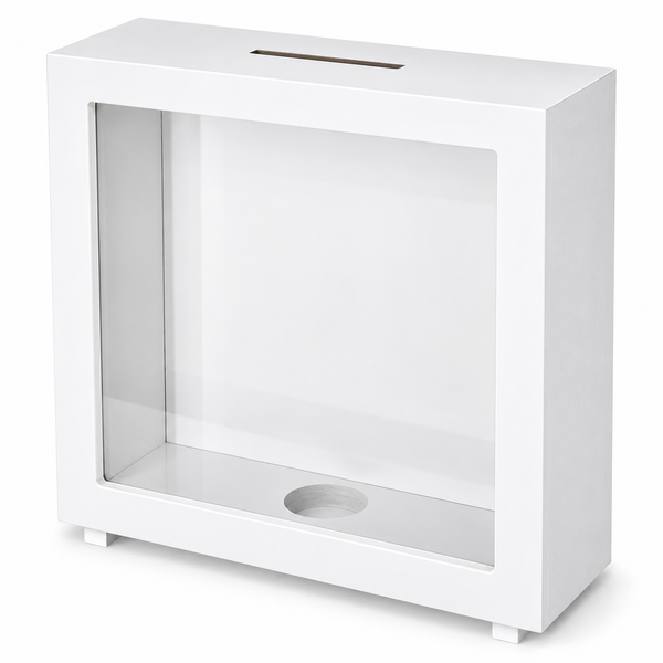 Shadow Money Bank Box - White 6.5 X 6.5 Inch