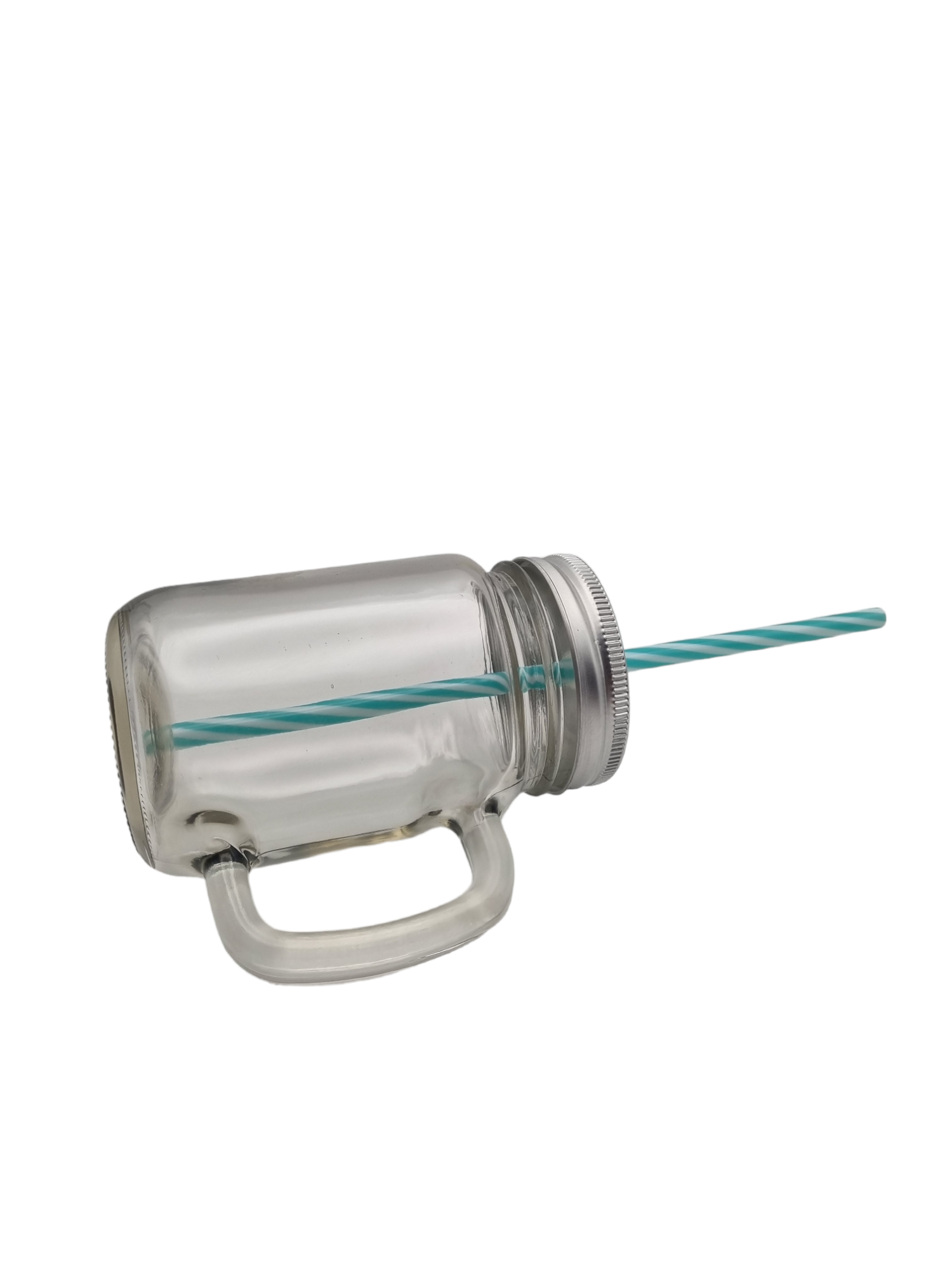 Glass Mason Jar with straw