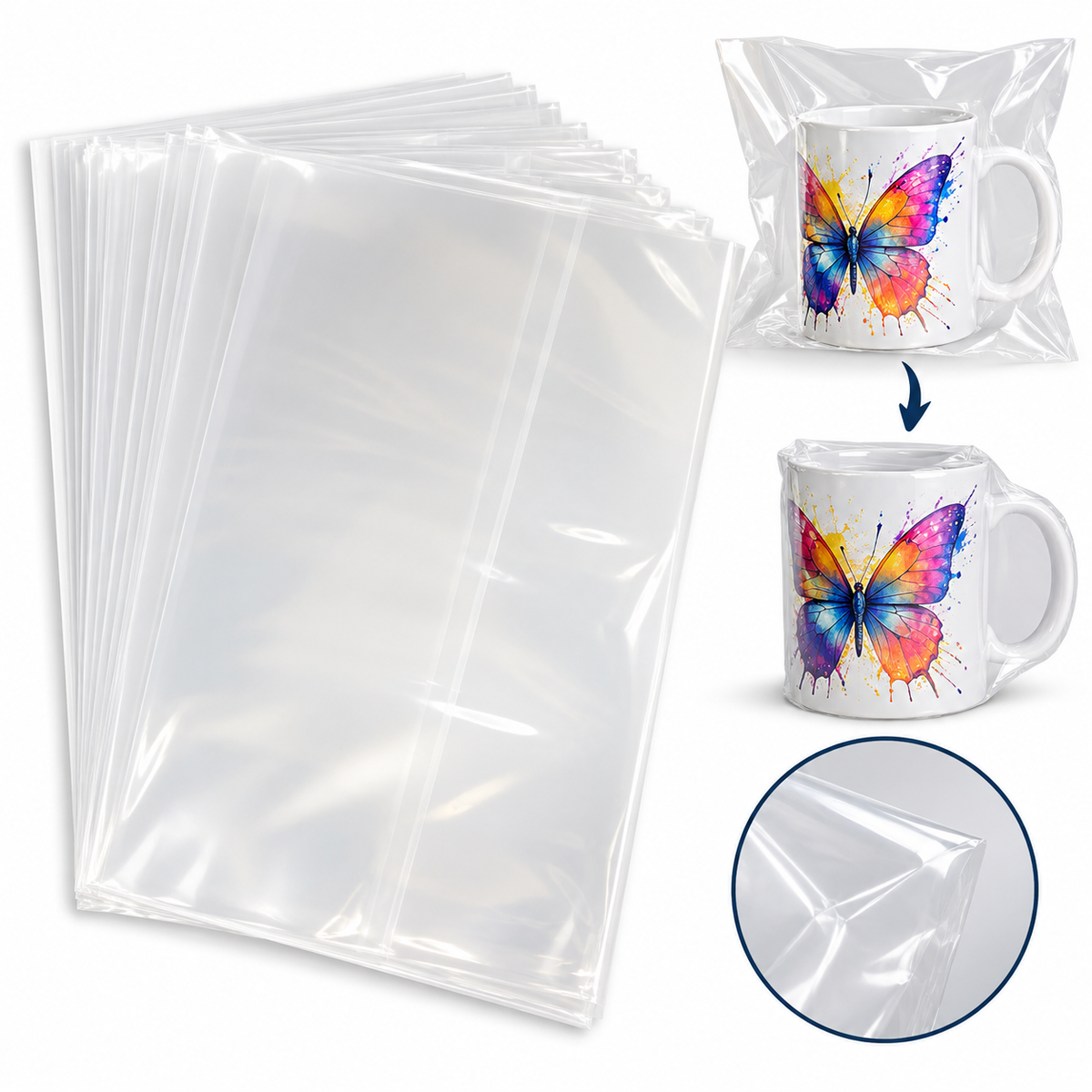 Sublimation Heat Shrink Bags – 2.7 × 11cm – Pack of 200