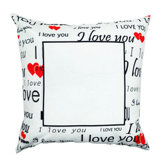 Linen - I love You Cushion Cover - 40 x 40 cm