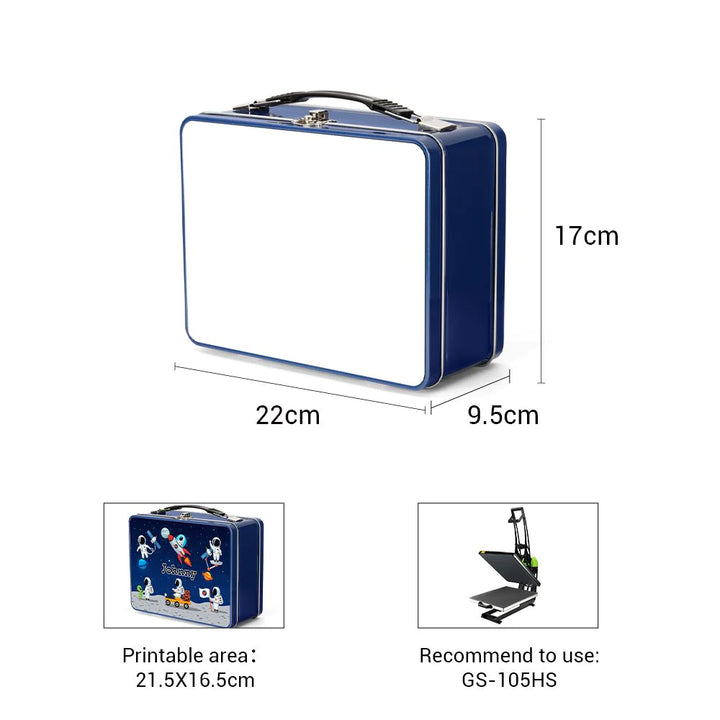 blue personalised sublimation lunch box