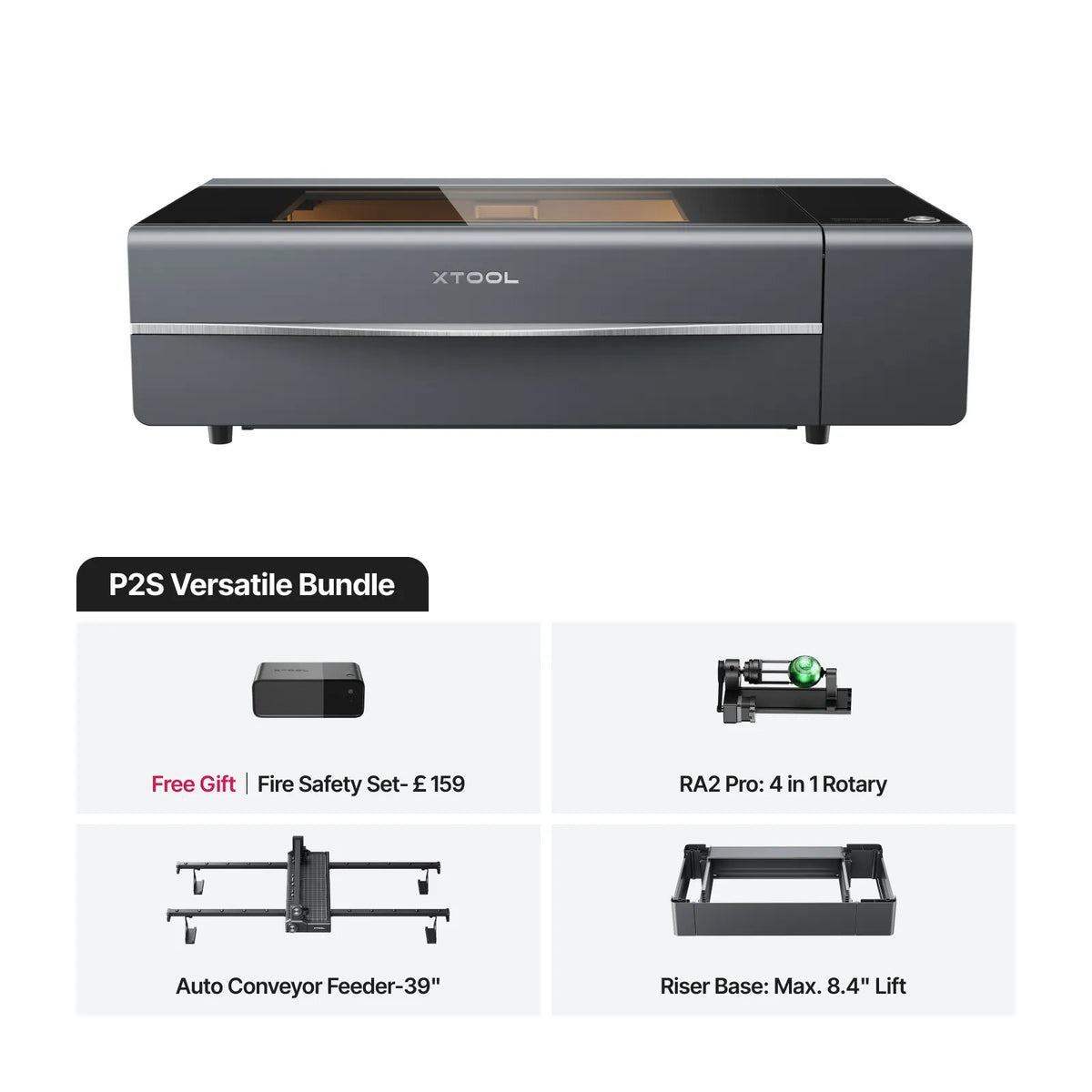 xTool P2S CO2 Laser Engraving Machine - Versatile Bundle