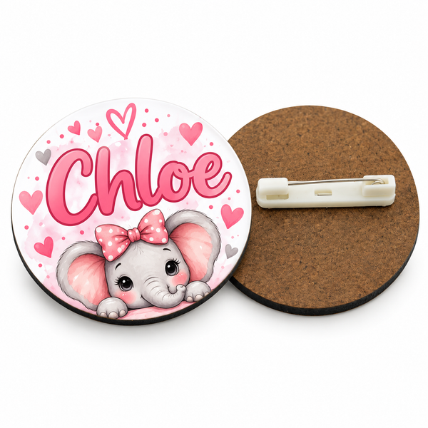 MDF Round Name Badge + Pin