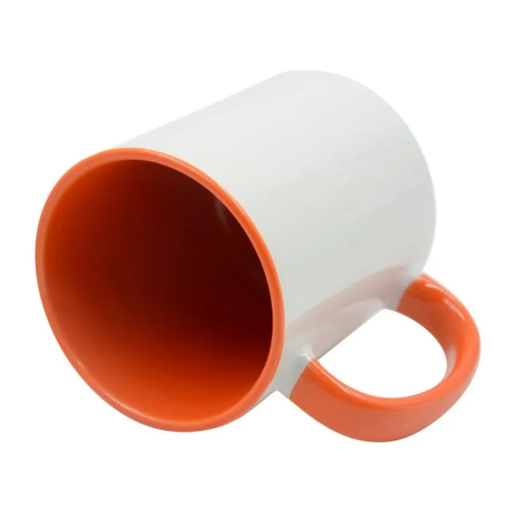 sublimation 11oz Inner and Handle Colour Mug - Orange