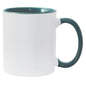 11oz Inner and Handle Colour Mug Dark Green with mug box