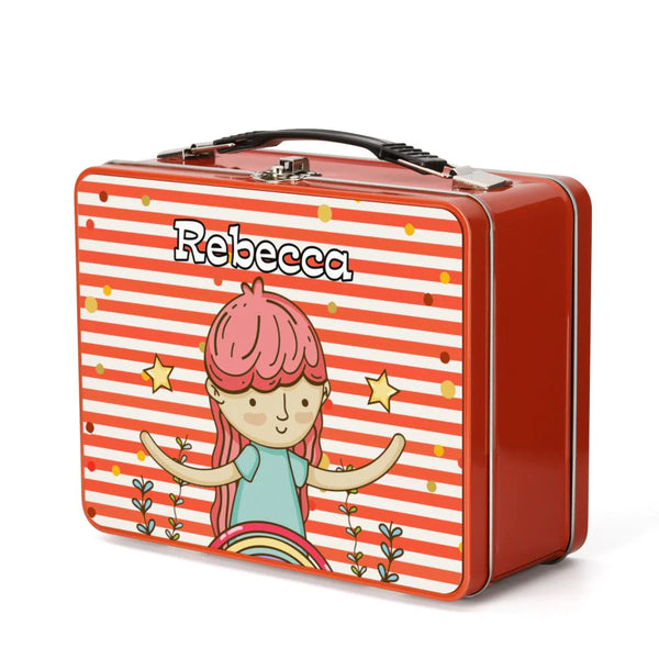 red personalised sublimation lunch box