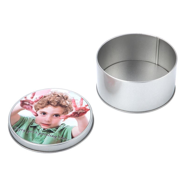 Round Sublimation Blank Metal Tin – SubliBlanks Limited