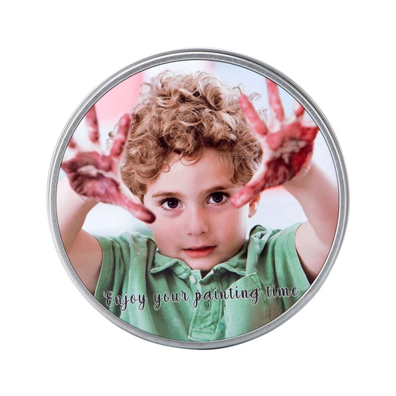 sublimation round silver metal tin