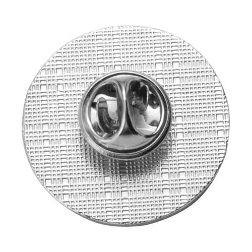 round silver pin badge