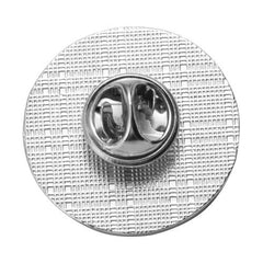 round silver pin badge