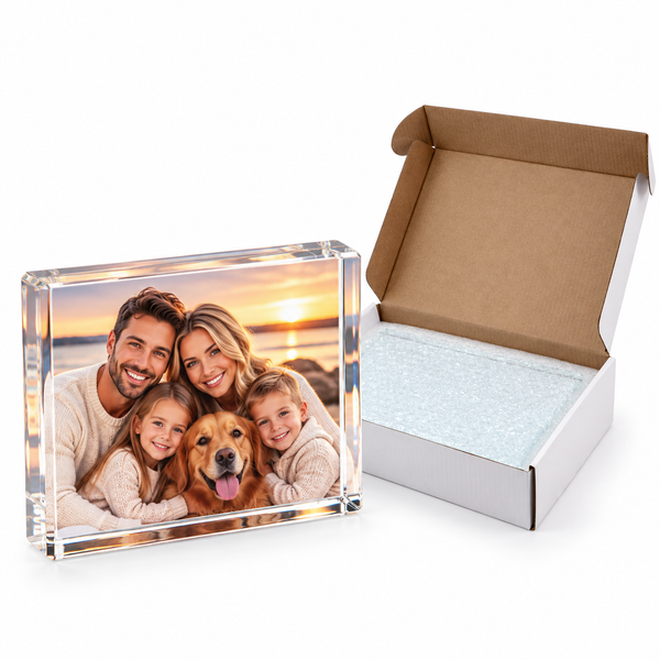 Small Crystal Block - Square Corners - 8 x 6 x 1.9 cm