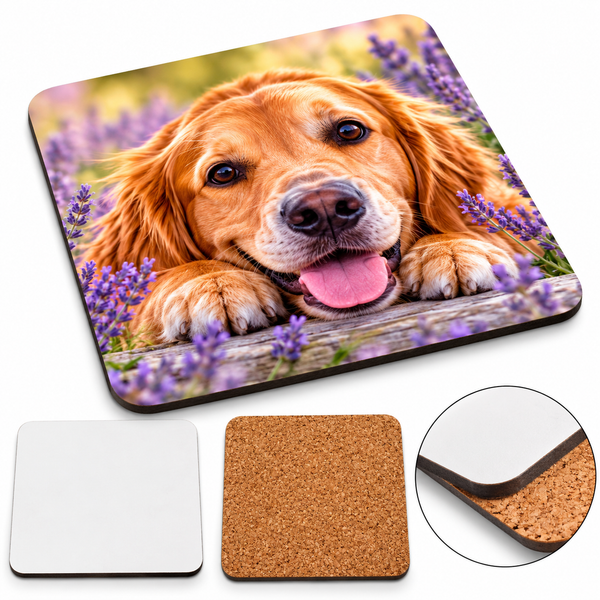 Square MDF Cork Backed Coaster