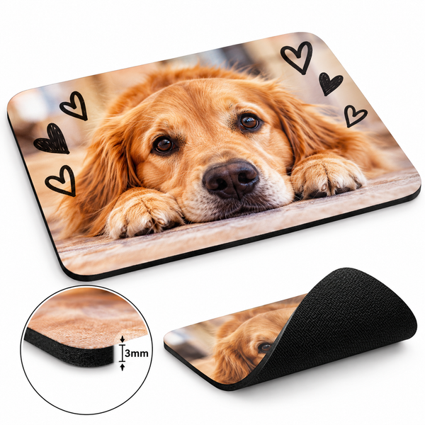Fabric mouse pad with 3mm black rubber base