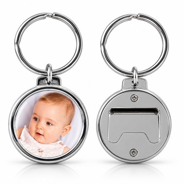 Blank metal keyring for sublimation and laser engraving, suitable for custom personalisation