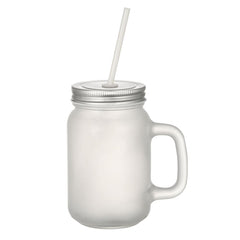 matte mason jar with straw 