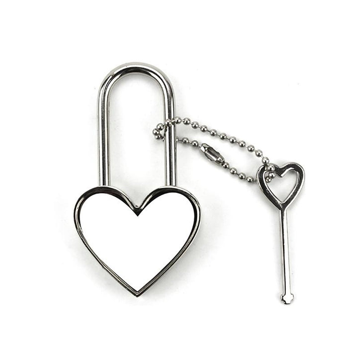 Sublimation blank Heart Metal Padlock with Key