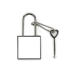 Sublimation blank Square Metal Padlock with Key
