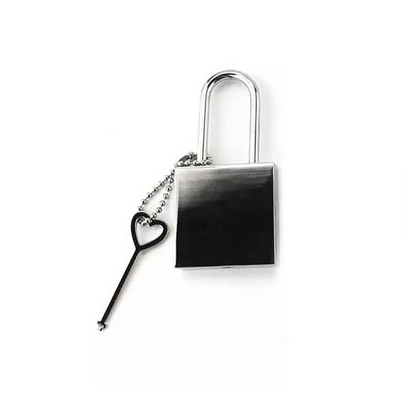Square Metal Padlock with Key