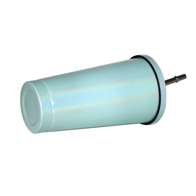 450ml Stainless Steel Rainbow Straw Mug - Sparkle Green