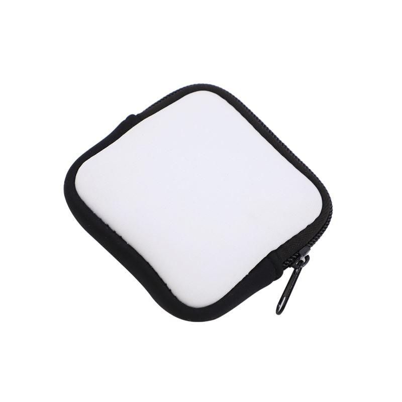 Neoprene Earphone Bag Square - White