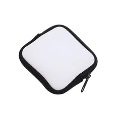 Neoprene Earphone Bag Square - White