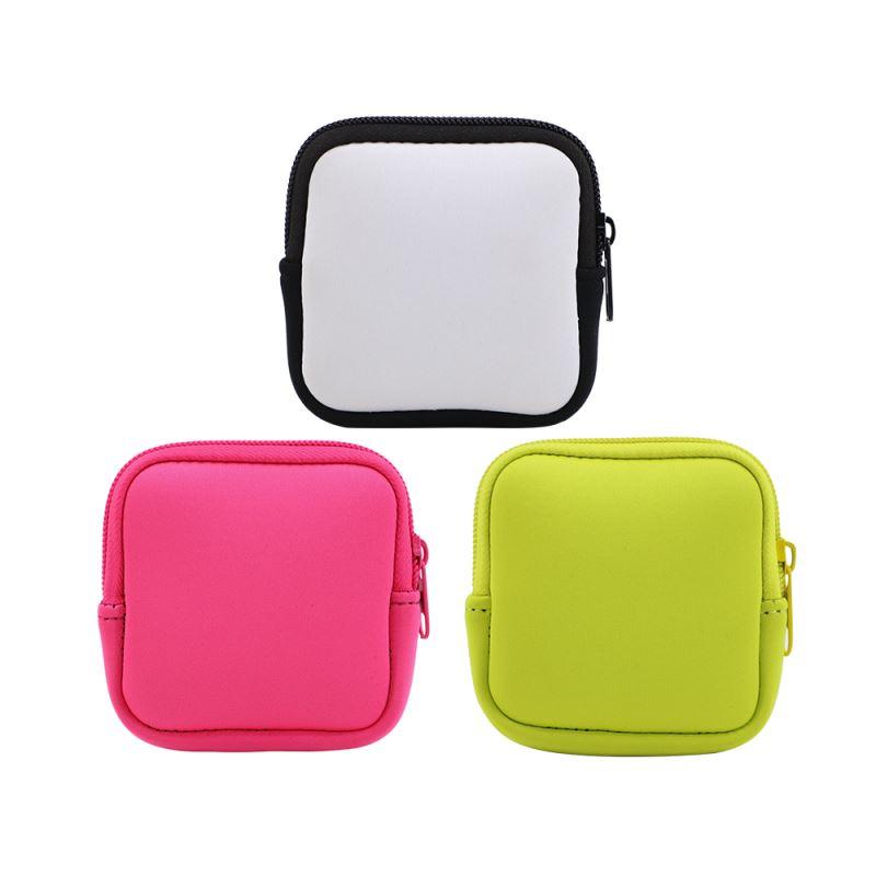 Neoprene Earphone Bag Square - White