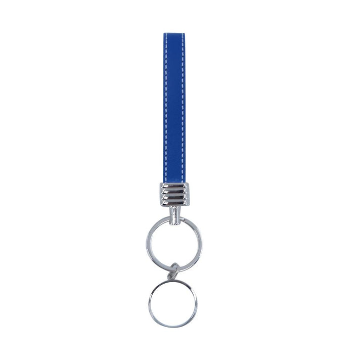 Sublimation blank Round Keyring with Leather Hand Chain - Blue