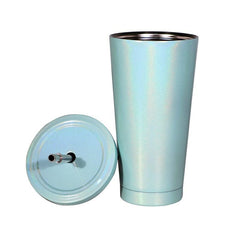 450ml Stainless Steel Rainbow Straw Mug - Sparkle Green