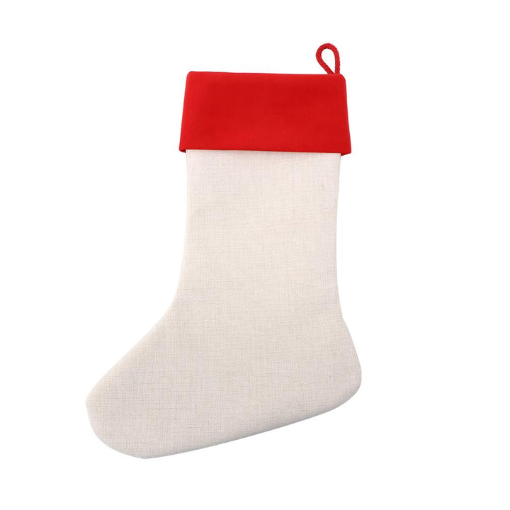 Sublimation blank Linen Red Christmas Stocking - 30 x 45 cm