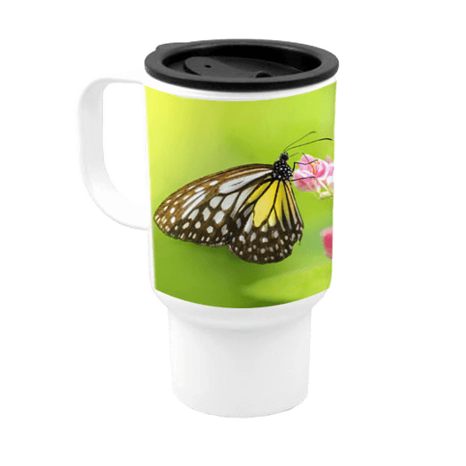 14 oz Plastic Travel Mug white sublimation mug
