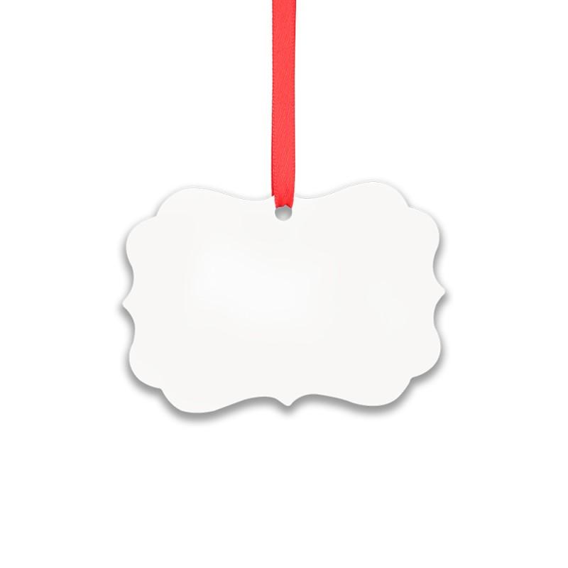 Aluminium Xmas Decoration - Double Sided - Fancy Rectangle