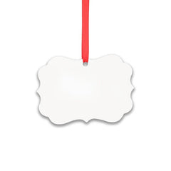 Aluminium Xmas Decoration - Double Sided - Fancy Rectangle
