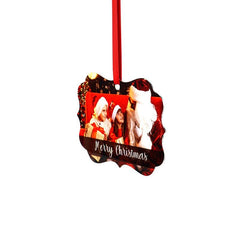 Aluminium Xmas Decoration - Double Sided - Fancy Rectangle