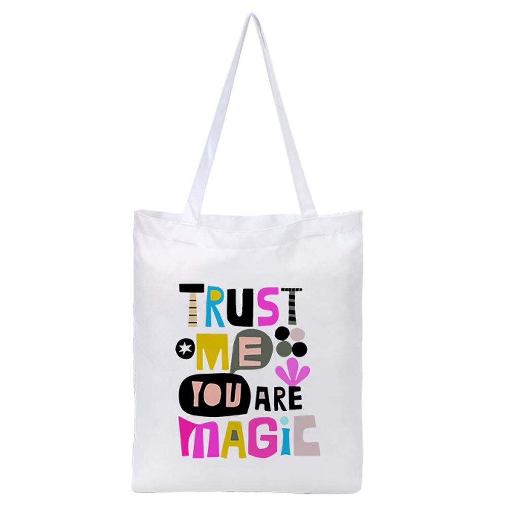 White Polyester Tote Shopping Bag 38cm x 42cm SubliBlanks Limited