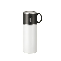 350ml Stainless Steel Bottle with Cup Lid  - White