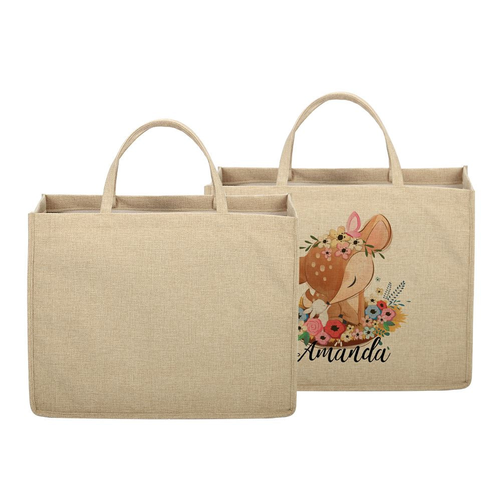 sublimation blank Linen Jute Tote Bag Natural