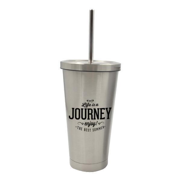 450ml latte straw sublimation bottle silver
