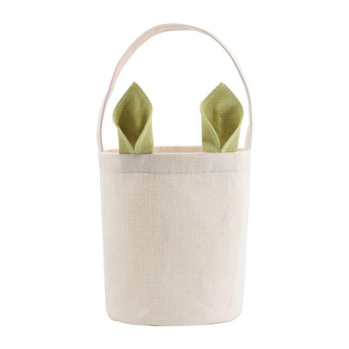 Sublimation blank Linen Easter Basket - Green Ears