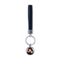 Round Keyring with Leather Hand Chain - Black