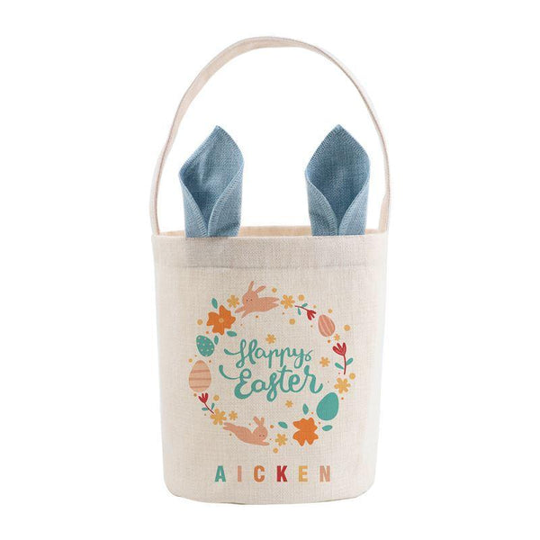 Linen Easter Basket - Blue Ears